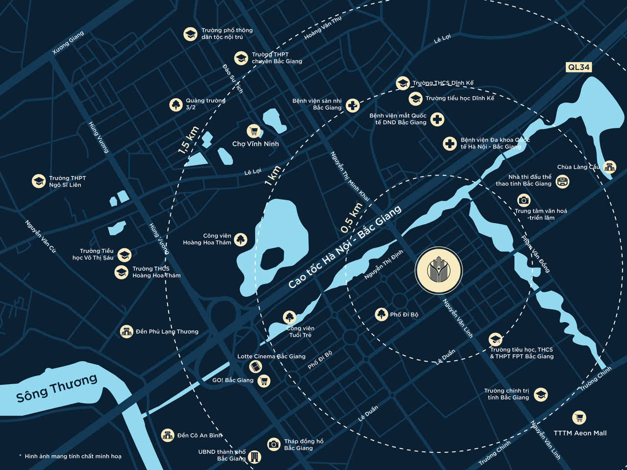 Vị trí Luxora nằm trên tuyến phố đi bộ đẹp nhất Bắc Giang