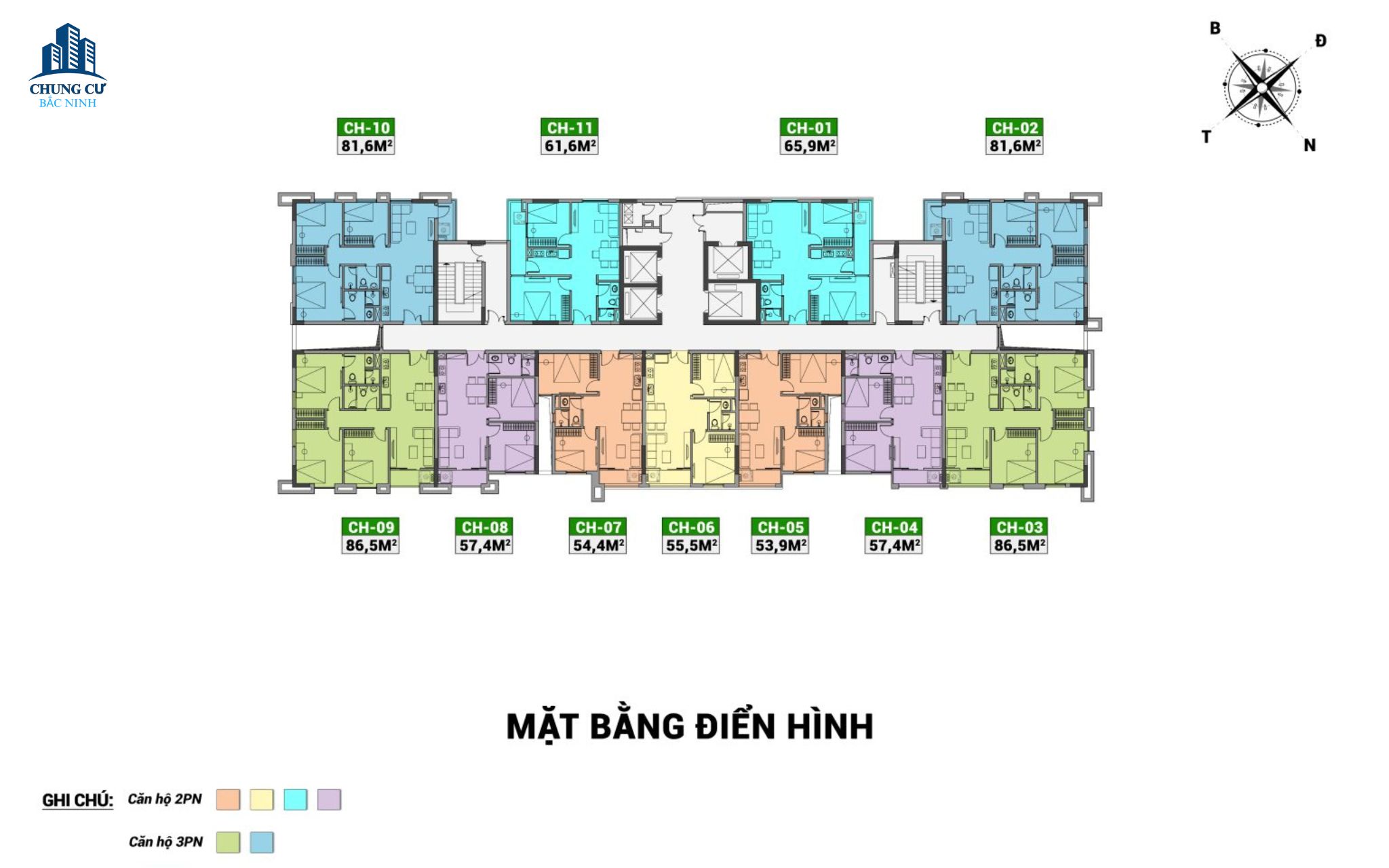 Mặt bằng tầng điển hình Thiên Ân Central
