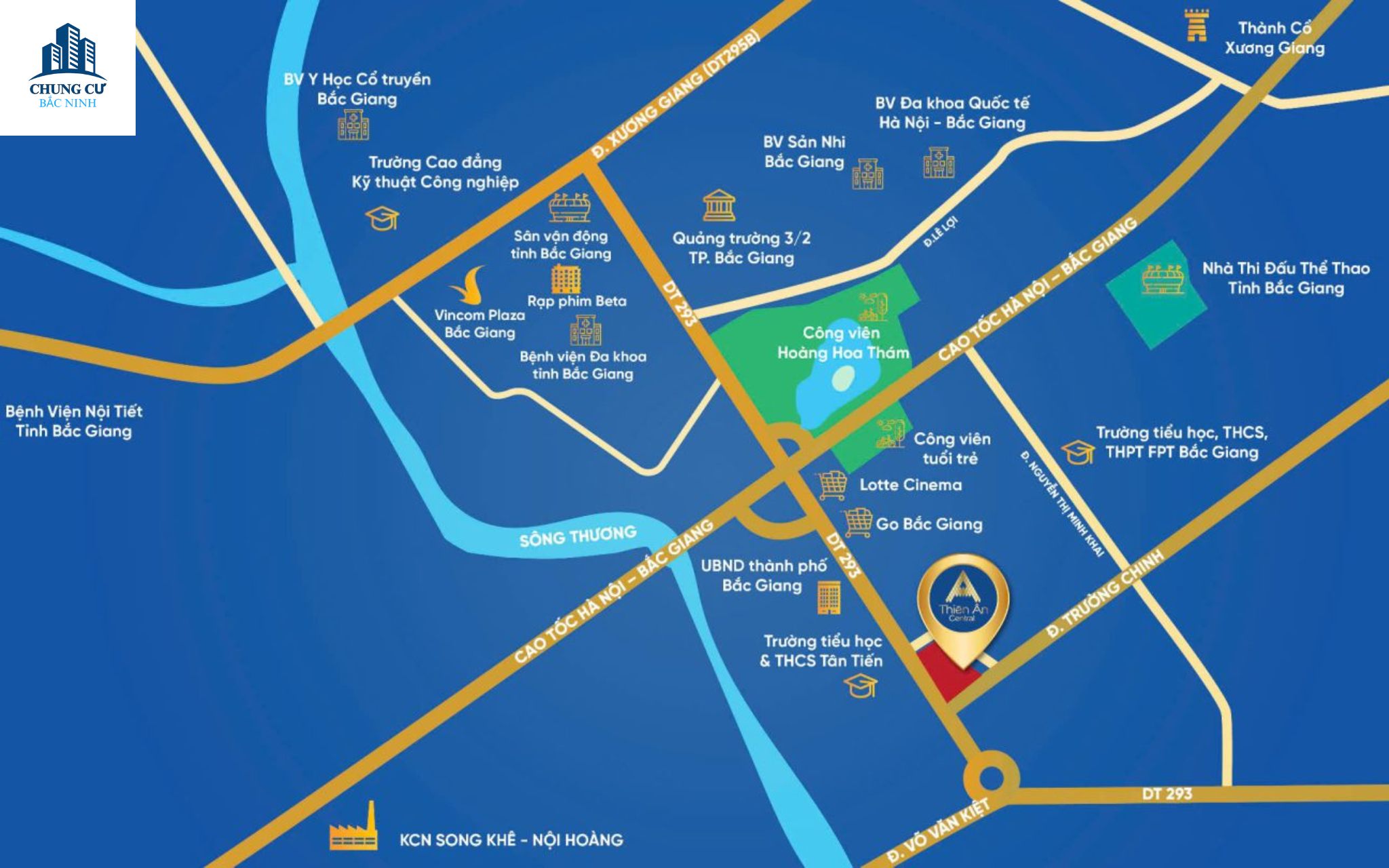 Vị trí kết nối Thiên Ân Central