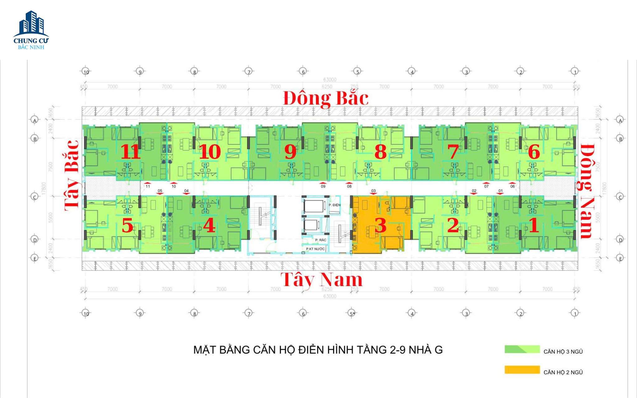 Mặt bằng tầng điển hình chung cư Cát Tường Smart City nhà G
