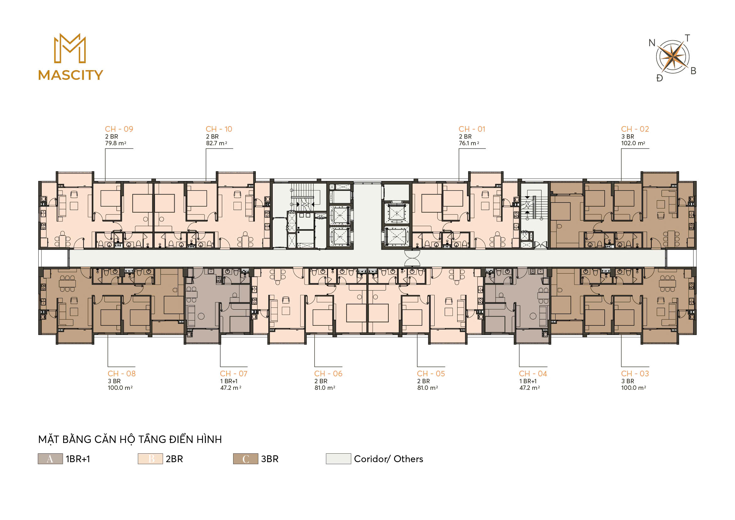 Mặt bằng tầng điển hình Mascity Tower