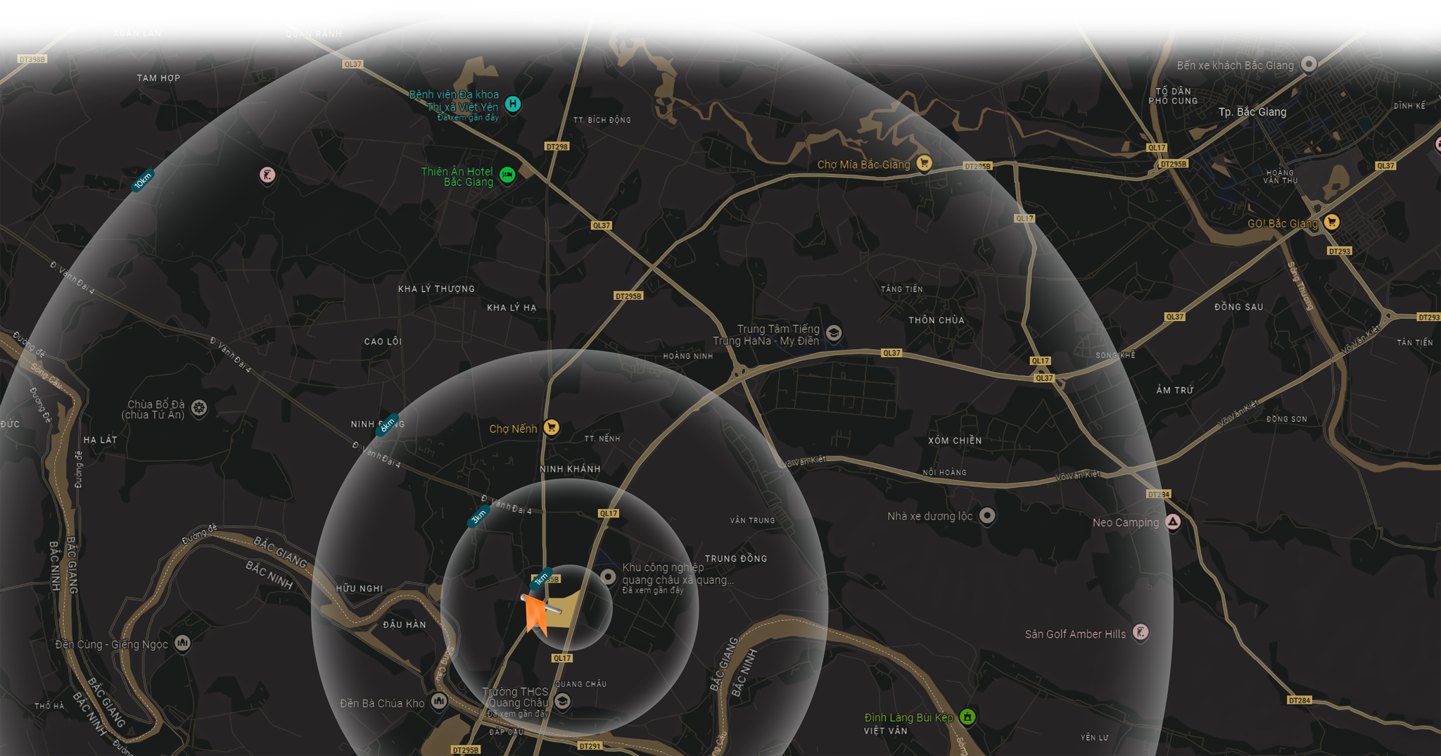 Bố trí tiện ích dự án Vega Homes Quang Châu