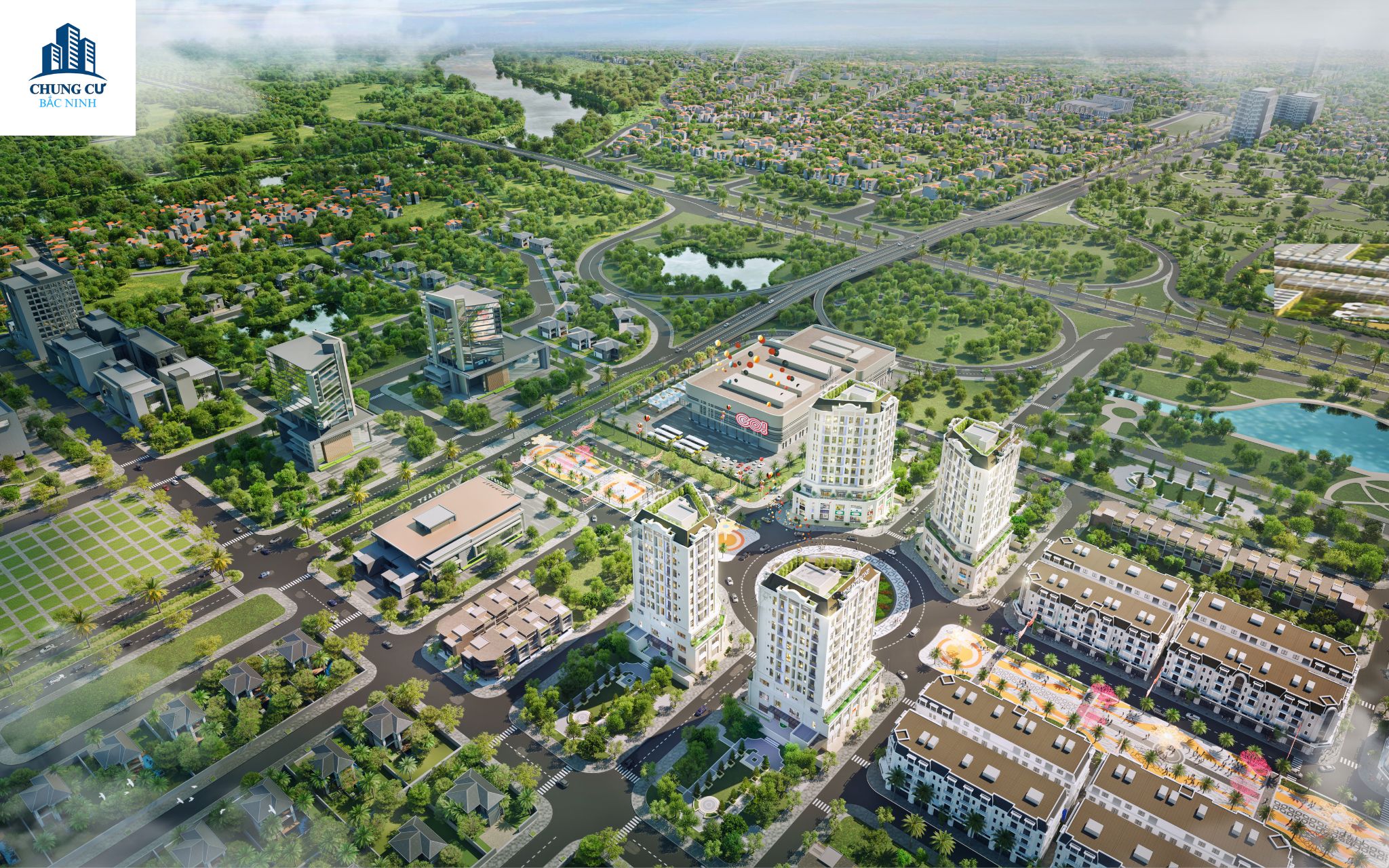 Phối cảnh The Interone Bắc Giang nhìn từ trên cao