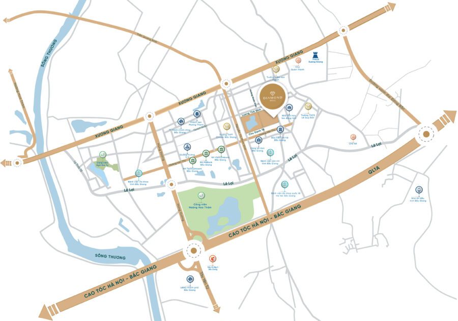 Vị trí dự án chung cư Diamond Hill Bắc Giang