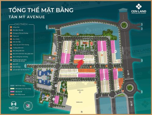 Mặt bằng bố trí tiện ích dự án Tân Mỹ Avenue