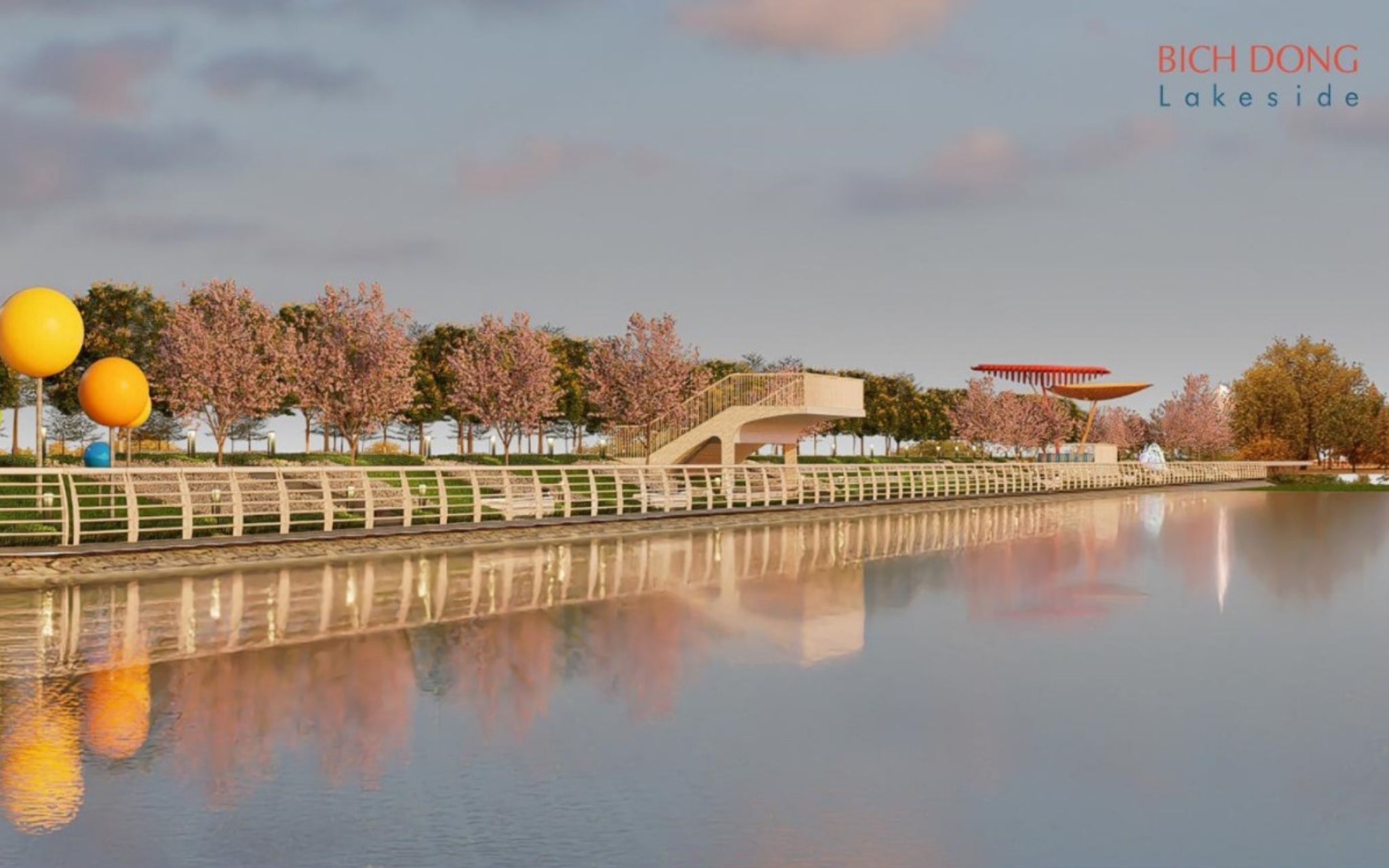 Hồ bao quanh dự án Bích Động Lakeside