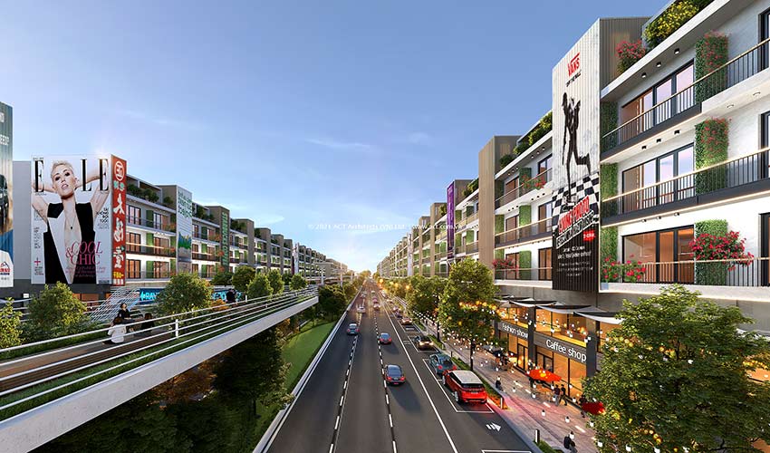 Phối cảnh 1 tuyến phố Ion City - Khu Đô Thị Mới Nội Hoàng