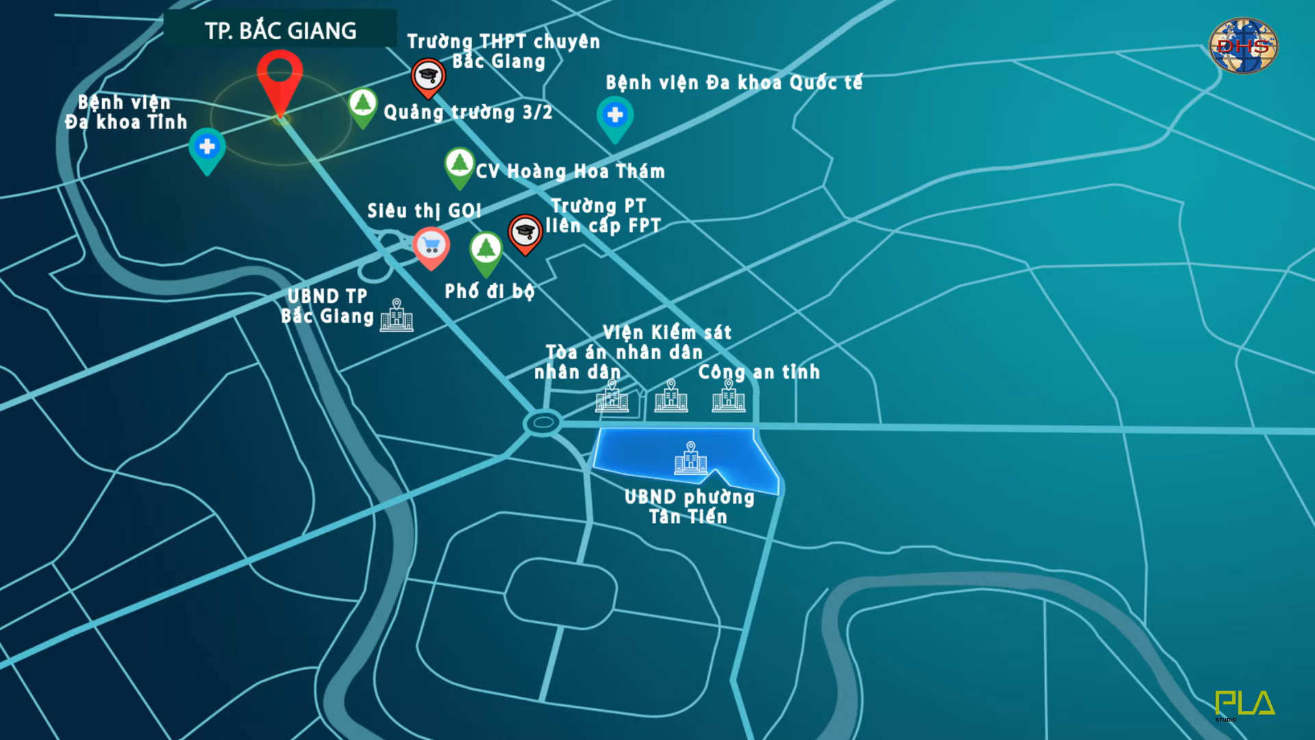 Vị trí kết nối dự án The Crown Bắc Giang