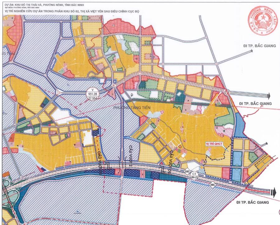 Vị trí quy hoạch Khu Đô Thị Thái Hà, phường Nếnh
