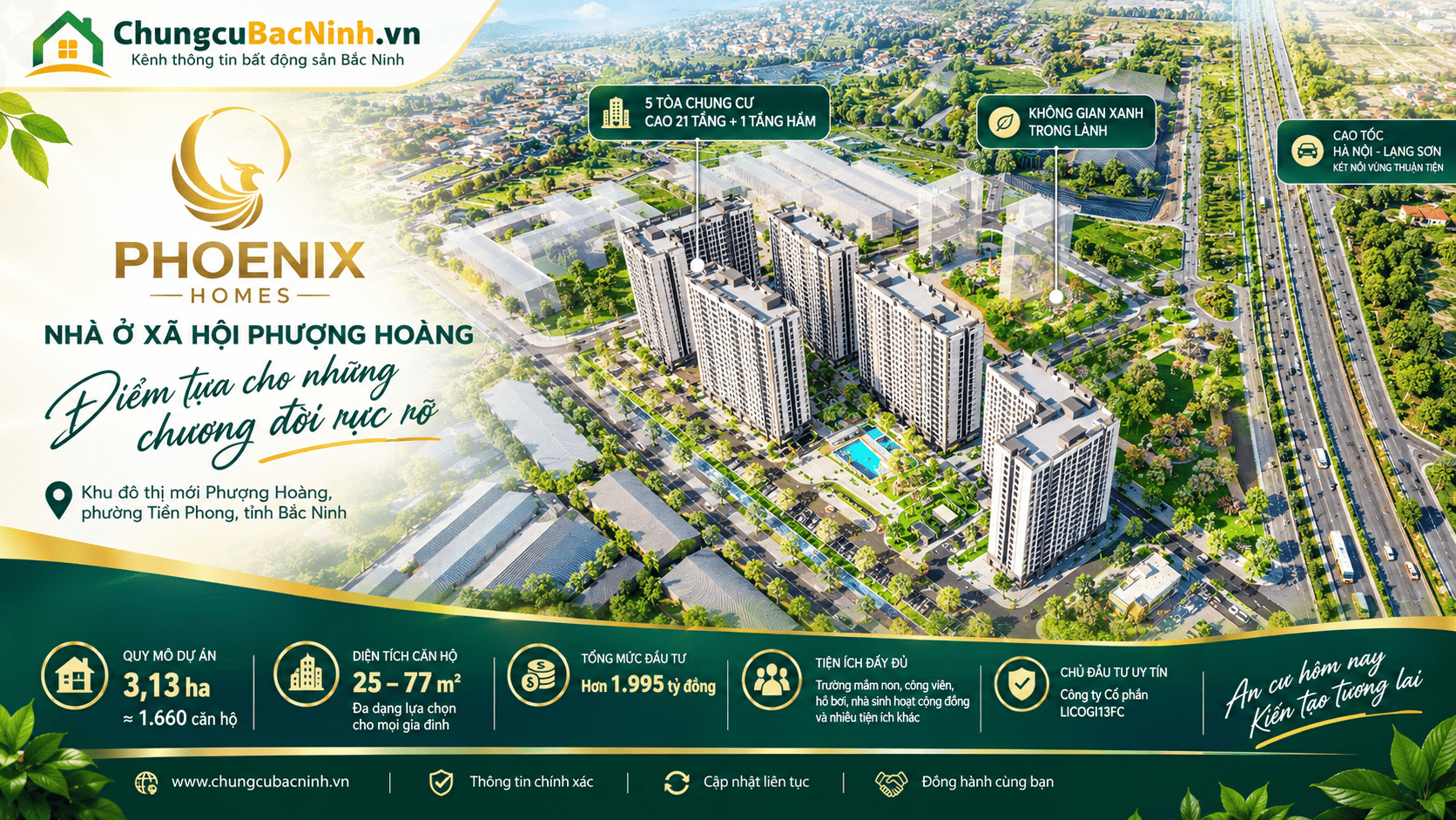 Phối cảnh tổng thể NOXH Phoenix Homes