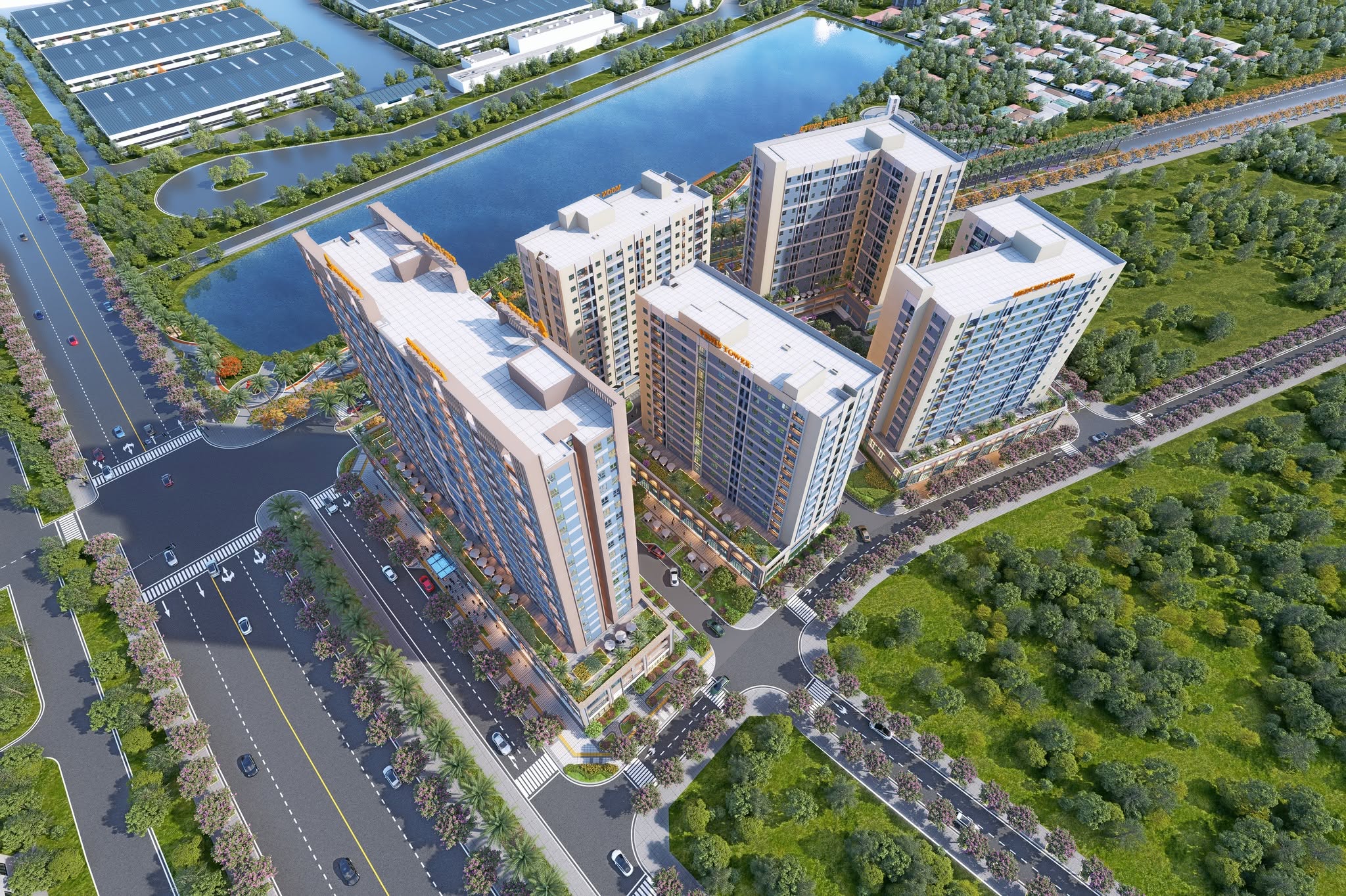 Phối cảnh tổng quan NOXH Đình Trám Lakeside